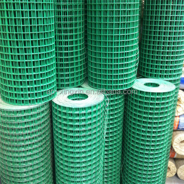 Cheap PVC coated welded wire mesh used in bird/ rabbit/ little dog cages, welded wire fence mesh rolls (J - 010)