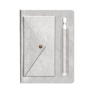 With Pocket And Gold Spine A5 Business Notebook and Dairy Travel Dairy Pen Holder Leather Notebook