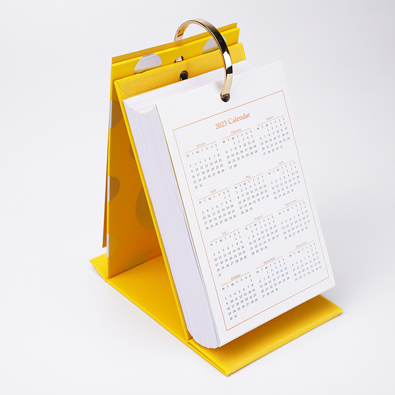 Mini Daily Desk Calendar Desk Stand Label And Foil Stamp Daily Calendar 2023