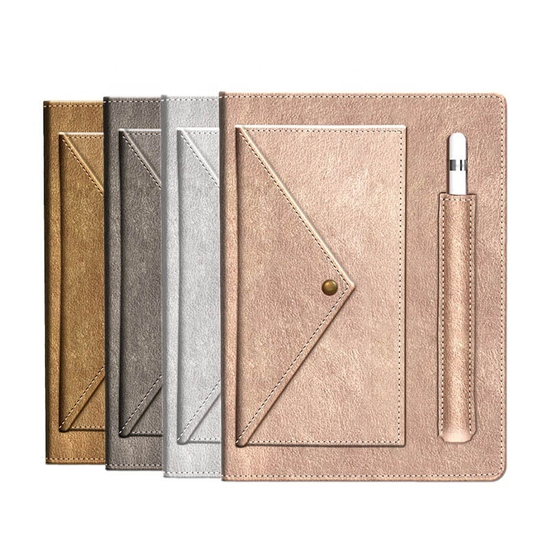 With Pocket And Gold Spine A5 Business Notebook and Dairy Travel Dairy Pen Holder Leather Notebook