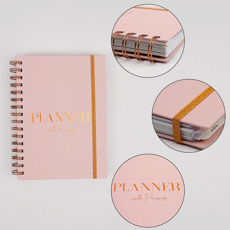 Custom Logo Printing 2024 planner stationery set A5 Spiral Goal Life Daily leather journal planner book Notebook Gift Box Set