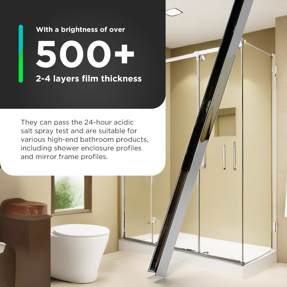 Bathroom Strong and Reliable Components 500 Brightness Polishing Aluminum Profiles for Durable Shower Enclosures