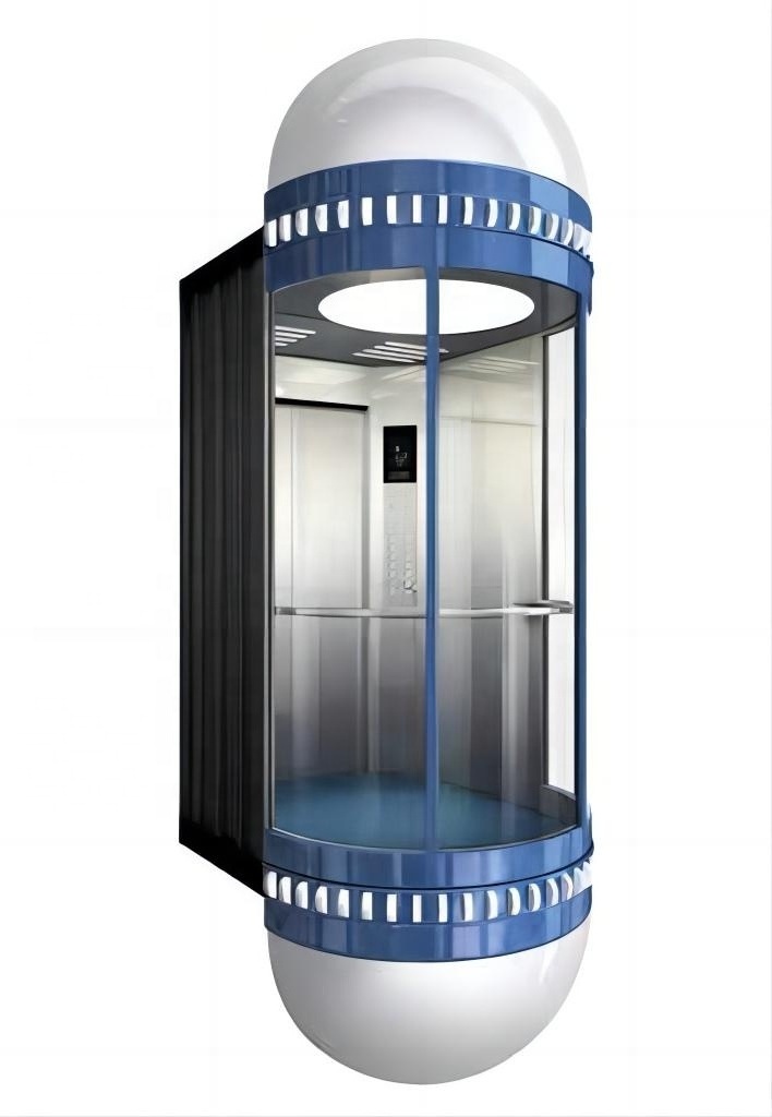 Modern Round Glass Panoramic Luxury Sightseeing Elevator For The Home indoor and outdoor