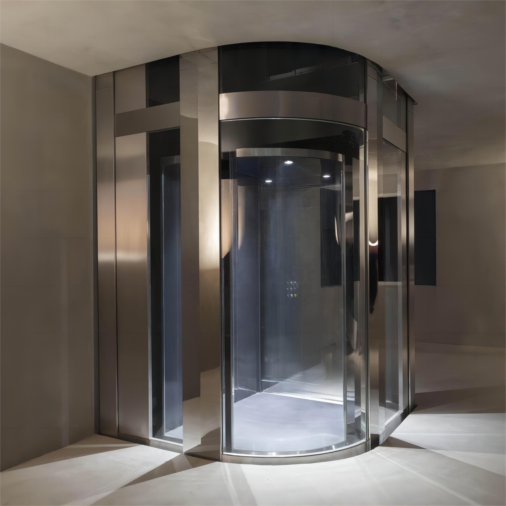 Residential Home Elevator Safety House Lift Panoramic /Hydraulic 2 Floor Stainless Steel Passenger Elevator