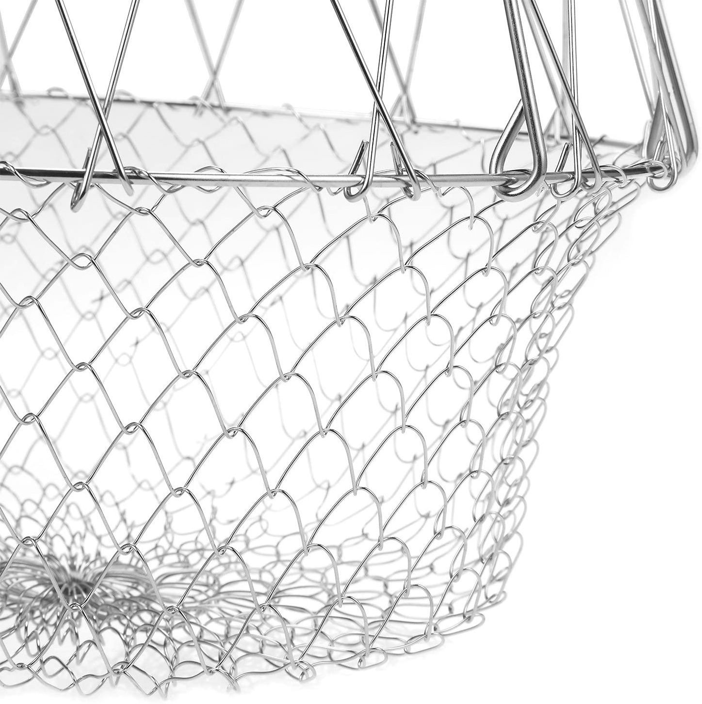 Stainless steel wire mesh basket net colander deep fryer basket for home/food shop use