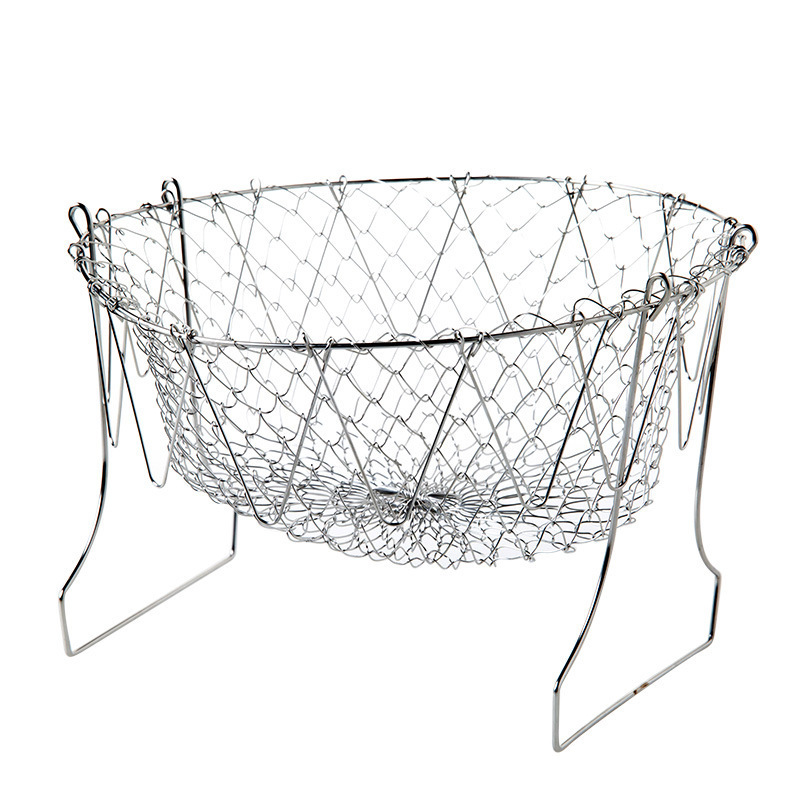 Stainless steel wire mesh basket net colander deep fryer basket for home/food shop use