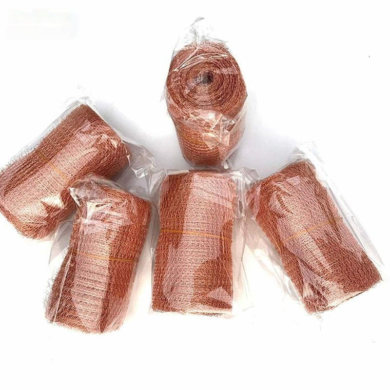 Copper Mesh Roll Pure Copper Wire Mesh Stuff-fit Wire Mesh for Gap Copper Blocker Fill Fabric