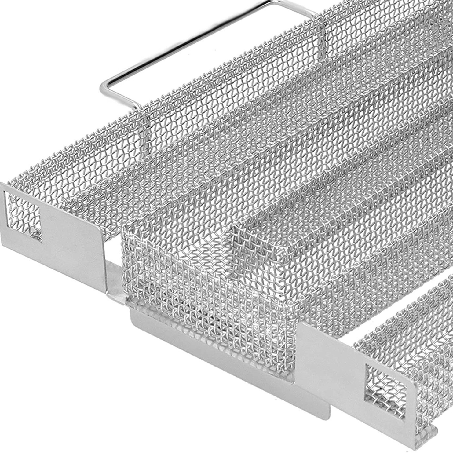 22.6x21.5x4.6 cm Cold Smoke Generator Stainless Steel Hot or Cold Smoker Tray with Handle BBQ Grill for,Bacon,Meat,Cheese,Salmon