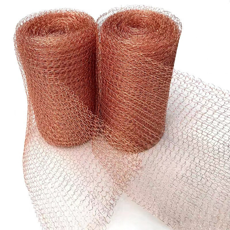 Copper Mesh Roll Pure Copper Wire Mesh Stuff-fit Wire Mesh for Gap Copper Blocker Fill Fabric