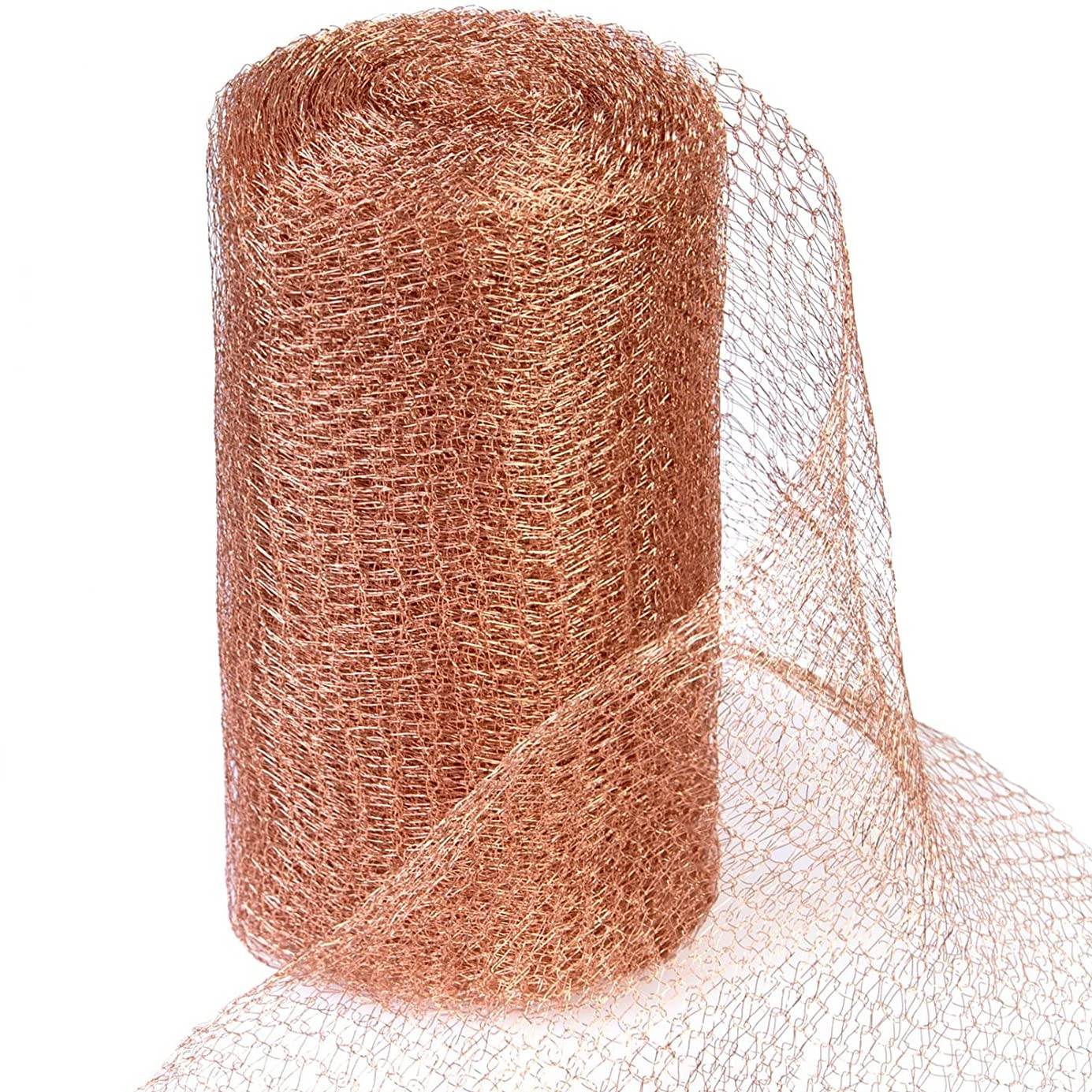 Copper Mesh Roll Pure Copper Wire Mesh Stuff-fit Wire Mesh for Gap Copper Blocker Fill Fabric