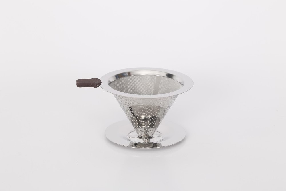 Pour Over Coffee Dripper Slow Drip Paperless Coffee Filter Double Mesh Design of Manual Reusable Cone Filter