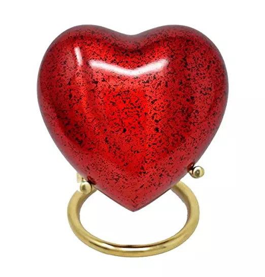 Cheap price Custom design Keepsake Heart with velvet box Cremation Urn High Quality Funeral supplies Casket coffins