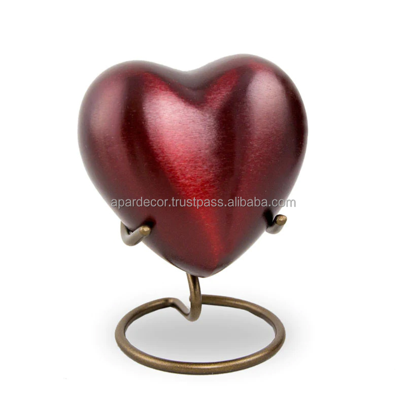 Cheap price Custom design Keepsake Heart with velvet box Cremation Urn High Quality Funeral supplies Casket coffins