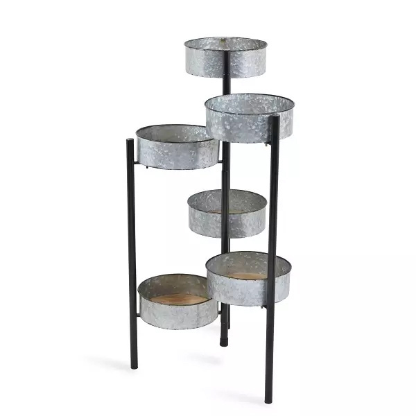 Hot Selling Flower Pot & Planter with Stand Modern Farmhouse 6 Tier Galvanized Metal Plant Stand