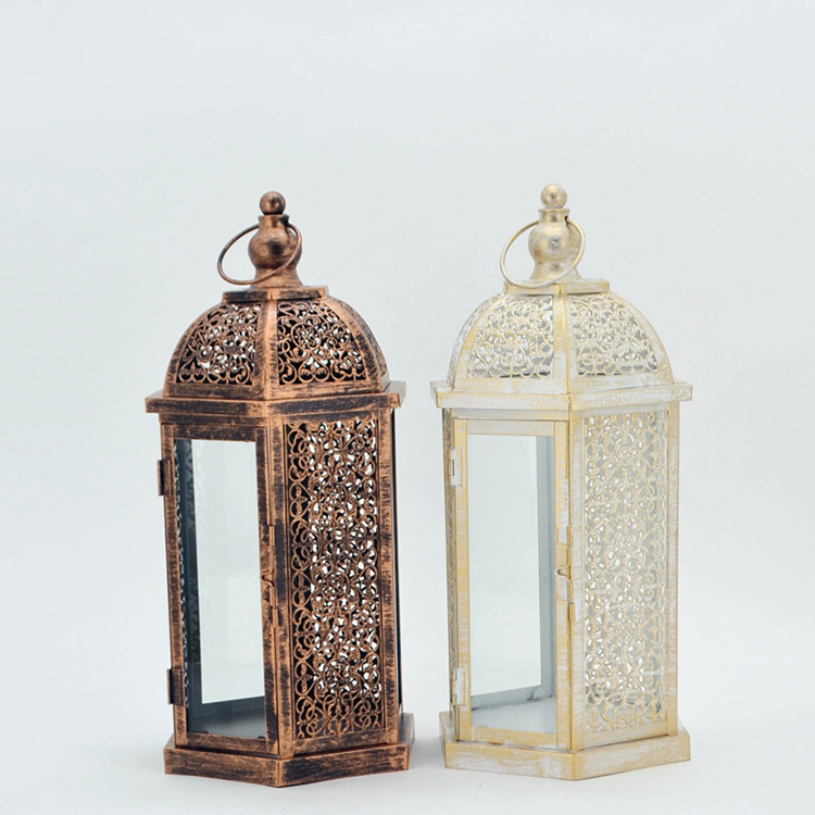 2022 wholesale lantern moroccan decorative Led candle modern lanterns Outdoor hanging metal lanterns