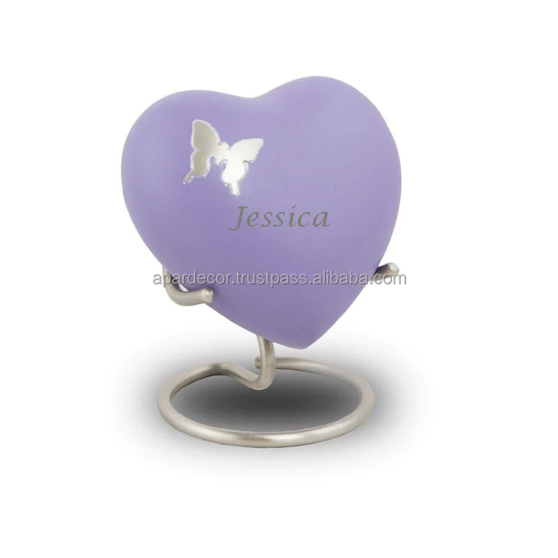 Cheap price Custom design Keepsake Heart with velvet box Cremation Urn High Quality Funeral supplies Casket coffins