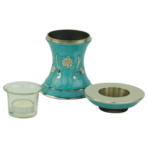 Grace Turquoise Tealight Urn The Grace Turquoise Tealight Urn can hold ashes