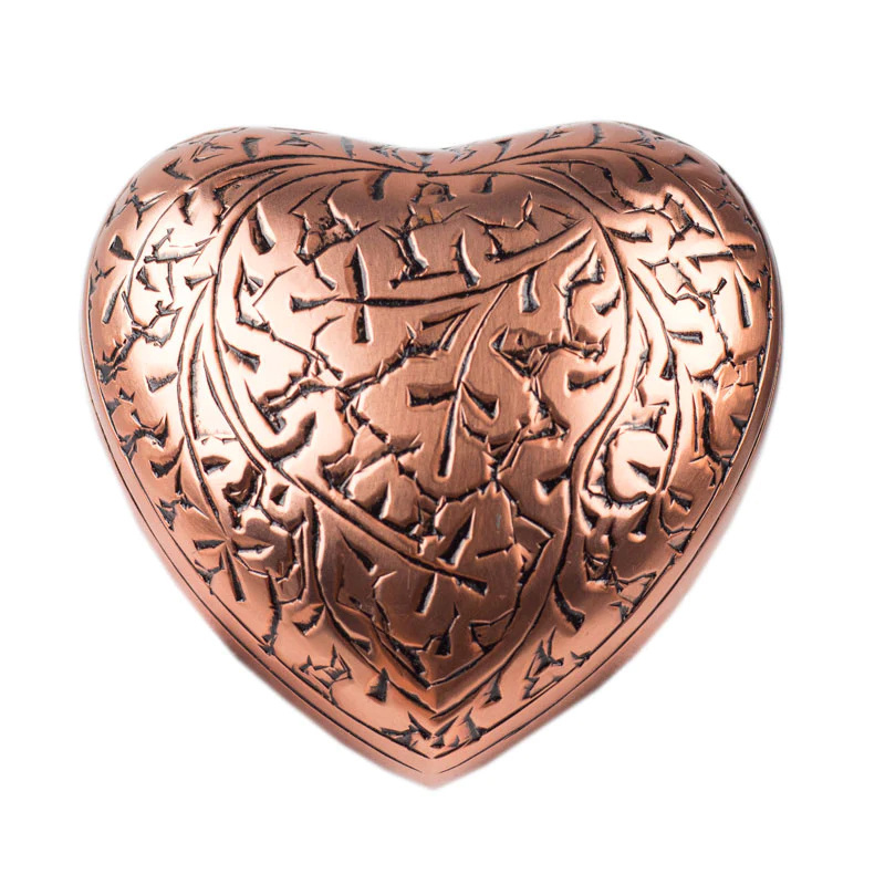 Cheap price Custom design Keepsake Heart with velvet box Cremation Urn High Quality Funeral supplies Casket coffins