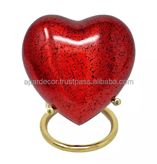 Cheap price Custom design Keepsake Heart with velvet box Cremation Urn High Quality Funeral supplies Casket coffins