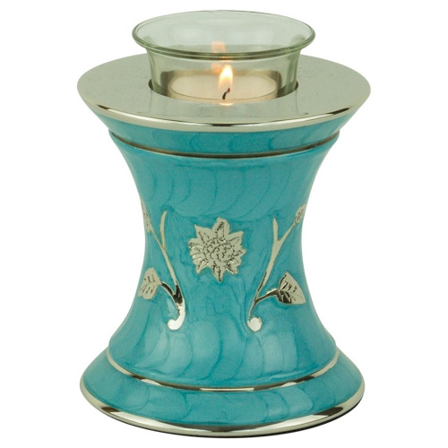 Grace Turquoise Tealight Urn The Grace Turquoise Tealight Urn can hold ashes