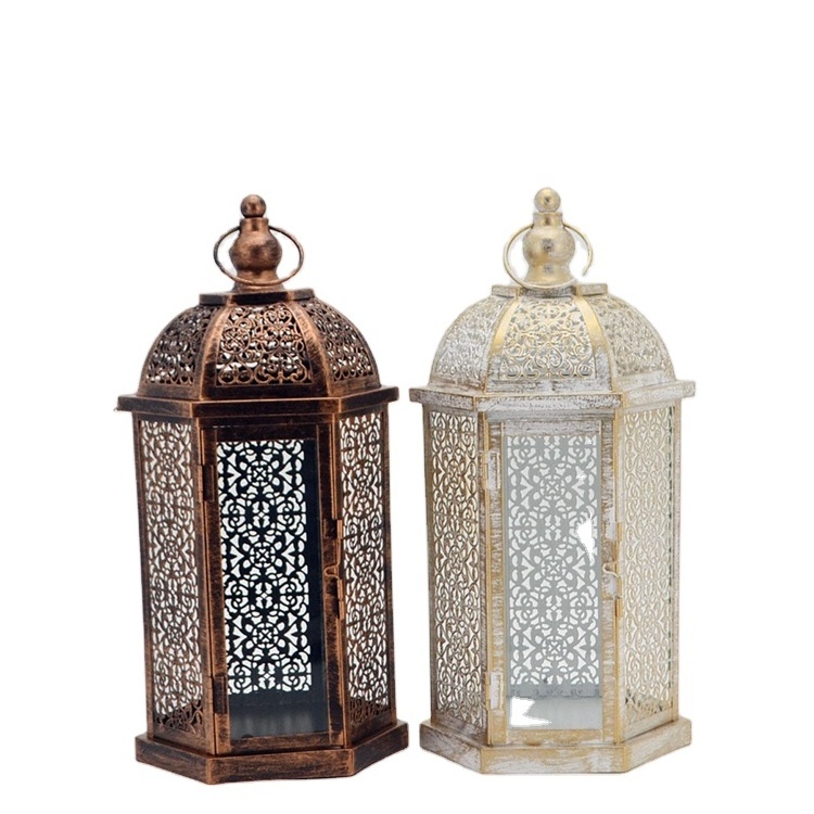 2022 wholesale lantern moroccan decorative Led candle modern lanterns Outdoor hanging metal lanterns