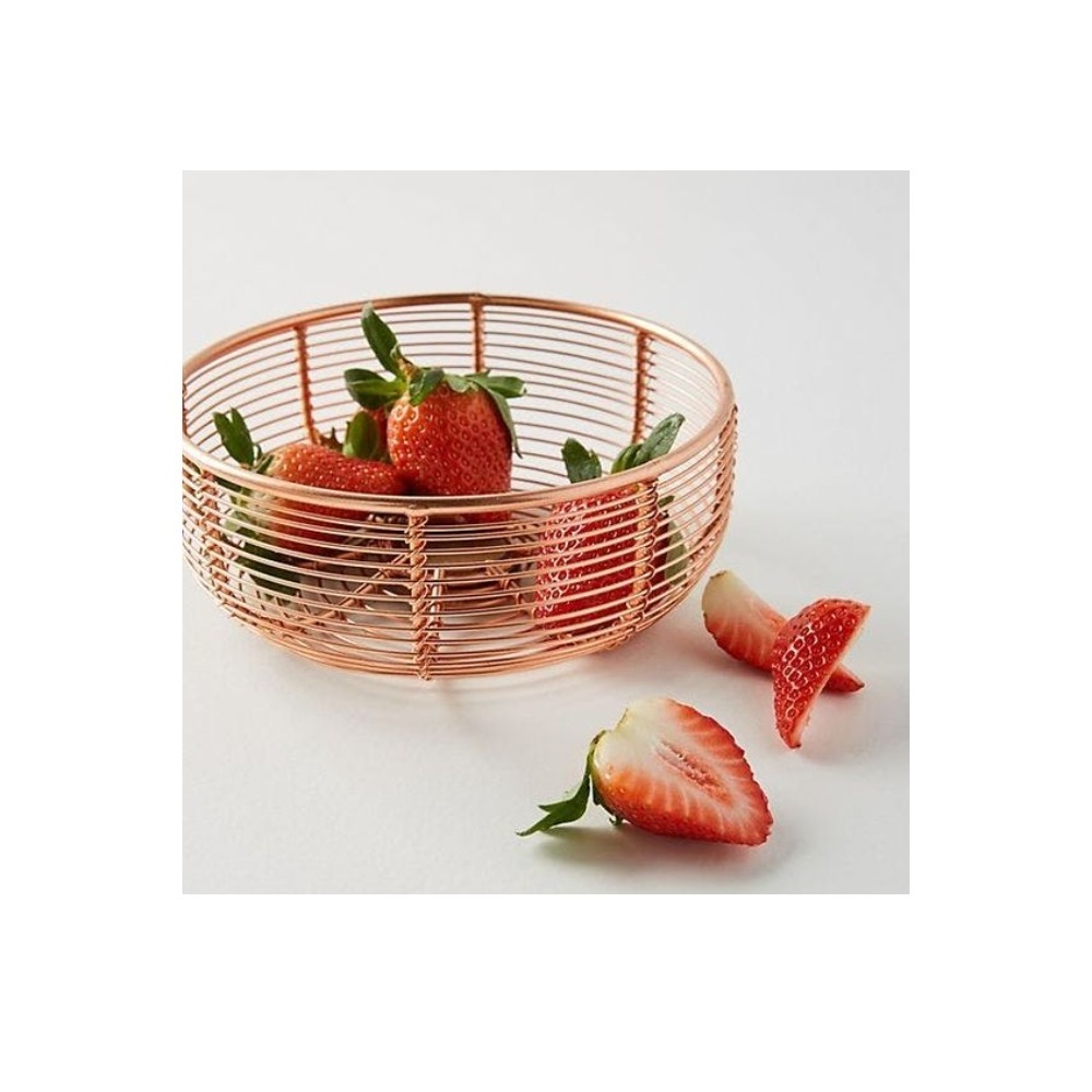 Made Of Copper Wire Fruit Basket Kitchen Accessories Table Decoration Fruit Serving Basket & Container In Cheapest Price