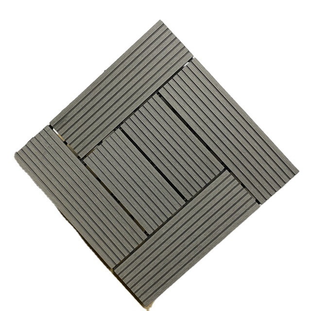 Outdoor wpc grooves decking planks waterproof easy installing interlocking diy composite decking tiles