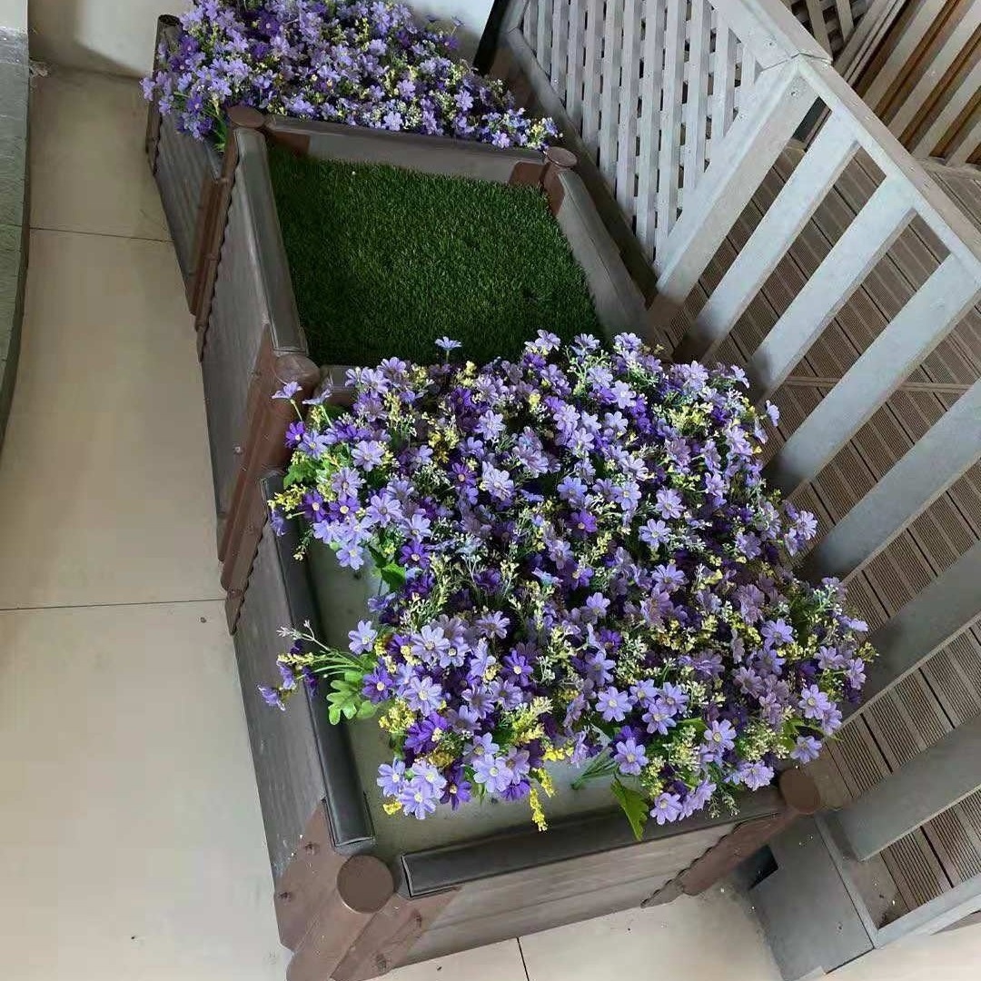 Decorative planter diy waterproof outdoor wood plastic composite flower pots garden box raised garden bed WPC composite planter