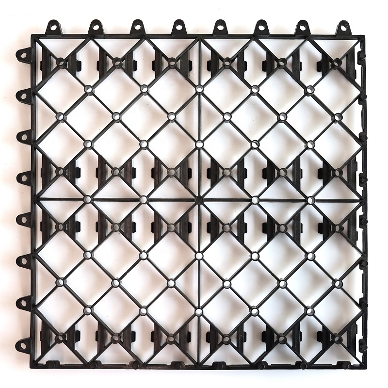 Interlocking Snap-in Easy Lock Recycled Plastic Grid Underlay Click Flooring Base For Composite Wood Plastic Wpc Deck Tiles