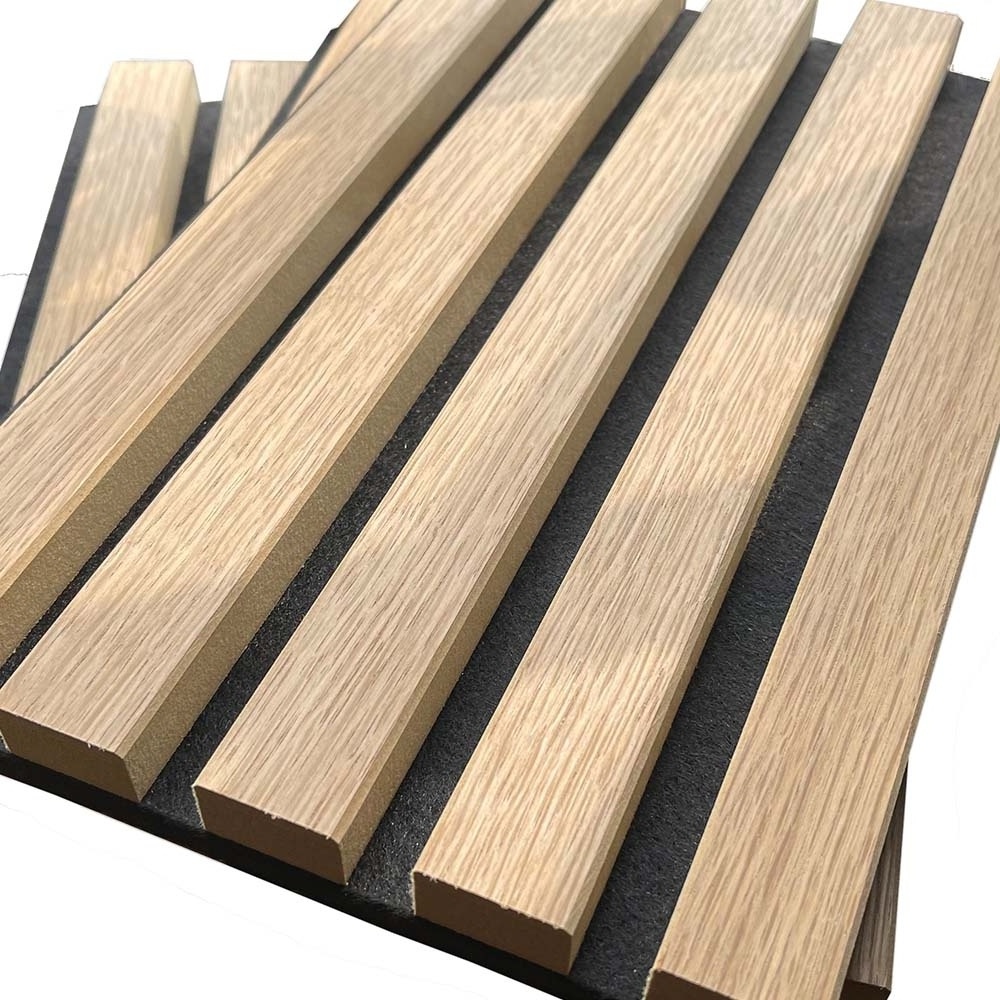 2440*600*22mm smoked oak natural mdf wood wall panels soundproof acoustic wall planks for indoor