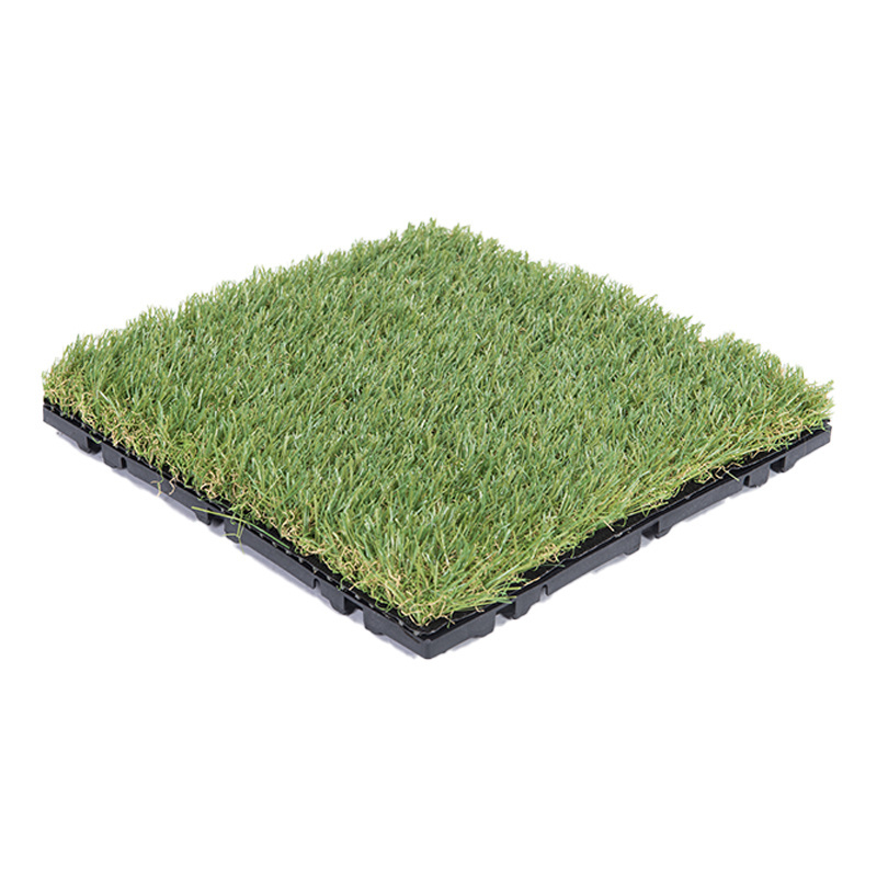 Interlocking stone tile artificial faux grass flooring DIY composite wood deck tile decking snap lock in click plastic base