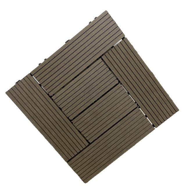 Outdoor wpc grooves decking planks waterproof easy installing interlocking diy composite decking tiles