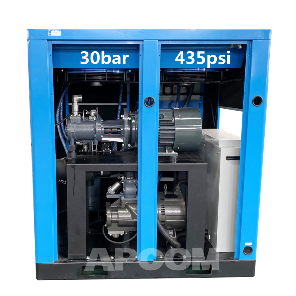 Big Highpressure Air Compressor High Pressure Oil Free Screw Air Compressor for power plant APCOM Low Noise