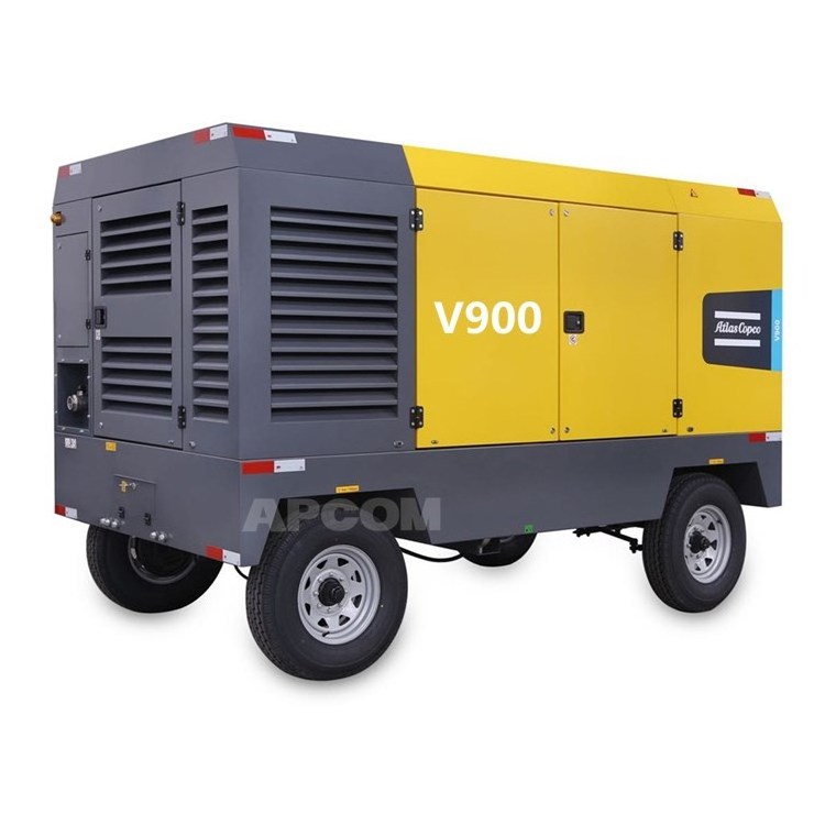 Atlas V900 Copco Diesel Portable Screw Air Compressor For Mining Quarry High Pressure 25bar 360psi 800 cfm 950cfm Atlascopco