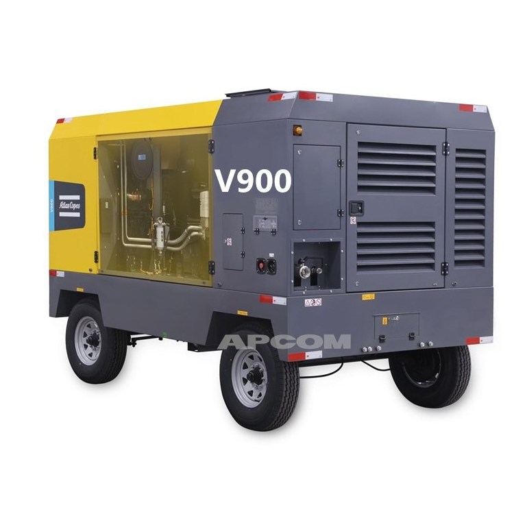 Atlas V900 Copco Diesel Portable Screw Air Compressor For Mining Quarry High Pressure 25bar 360psi 800 cfm 950cfm Atlascopco