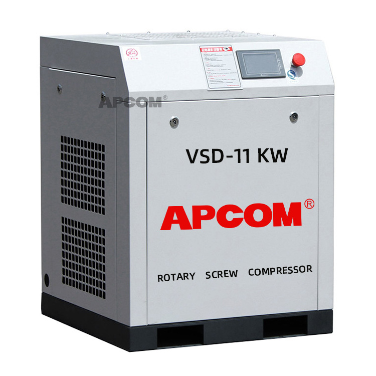 APCOM silent compressor 15hp 11kw screw air compressor 220V single phase 60HZ industrial air compressor