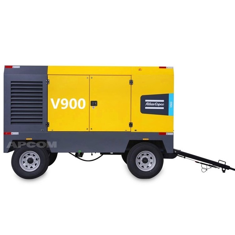 Atlas V900 Copco Diesel Portable Screw Air Compressor For Mining Quarry High Pressure 25bar 360psi 800 cfm 950cfm Atlascopco