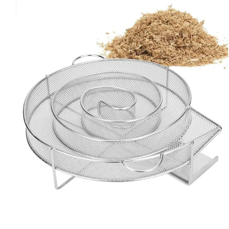 stainless steel barbecue pellet smoke box tray hot cold smoke generator net basket for food cold smoking