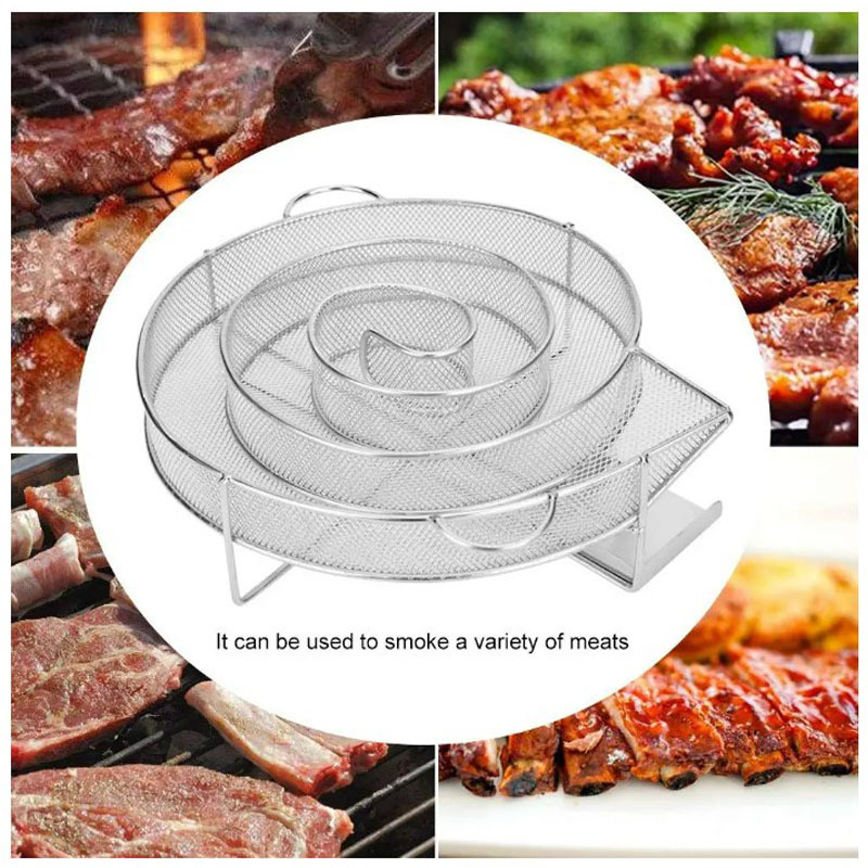 stainless steel barbecue pellet smoke box tray hot cold smoke generator net basket for food cold smoking