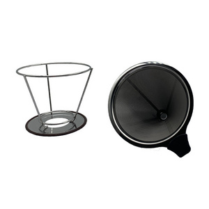 Paperless Coffee Filter Fine Mesh Reusable Stainless Steel Pour Over Coffee Dripper Cone Filter  Coffee Maker