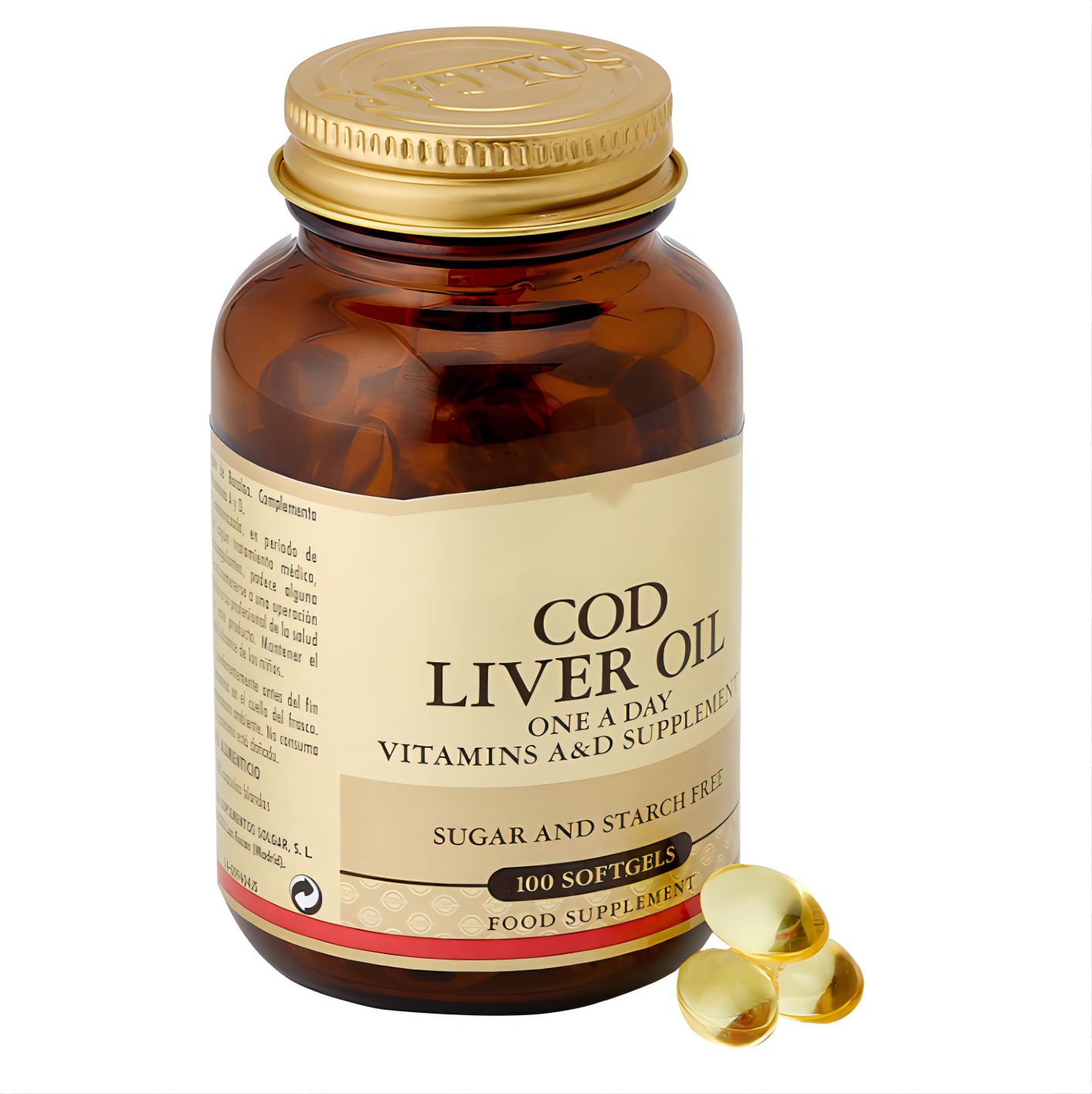 Sugar Ad Starch Free Seven Seas Cod Liver Oil Soft Capsules With Vitamin A and D For Heart Health Support