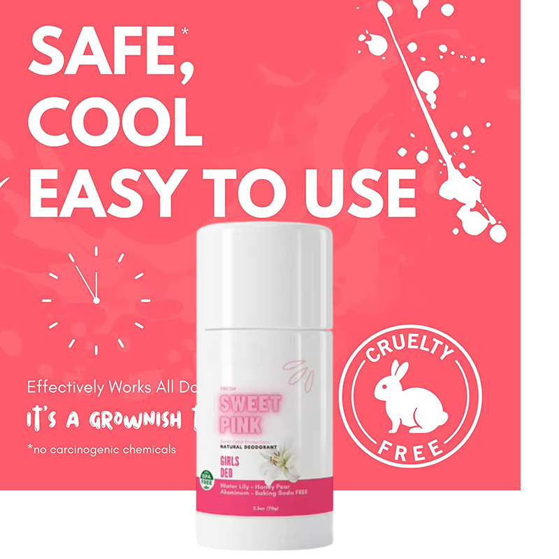 Hot sale Private Label Natural Deodorant Kids stick Vegan Long Lasting Odor Removal Underarm Deodorant for children