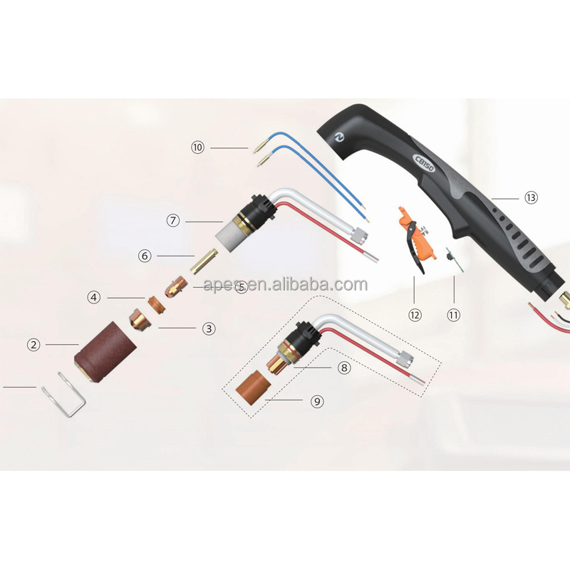 Trafimet CB150 Torch Head PF0080 Air Plasma Torch Welding Torch