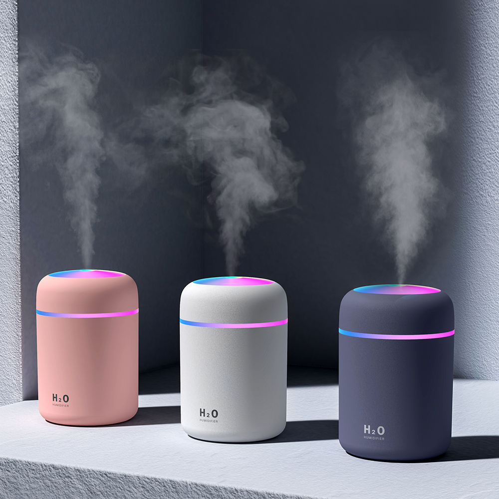 300ml Mini Cool Mist Air Humidifier for Home Baby Nursery Plants Auto Shut-off and BPA-Free Humidificador de aire