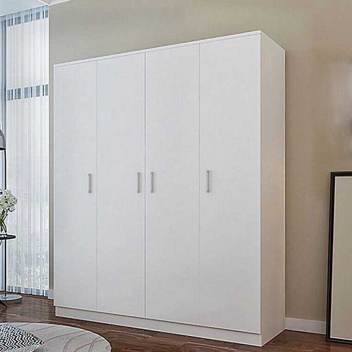 White wooden clothing organizer tall simple wardrobe closet armoire for sale