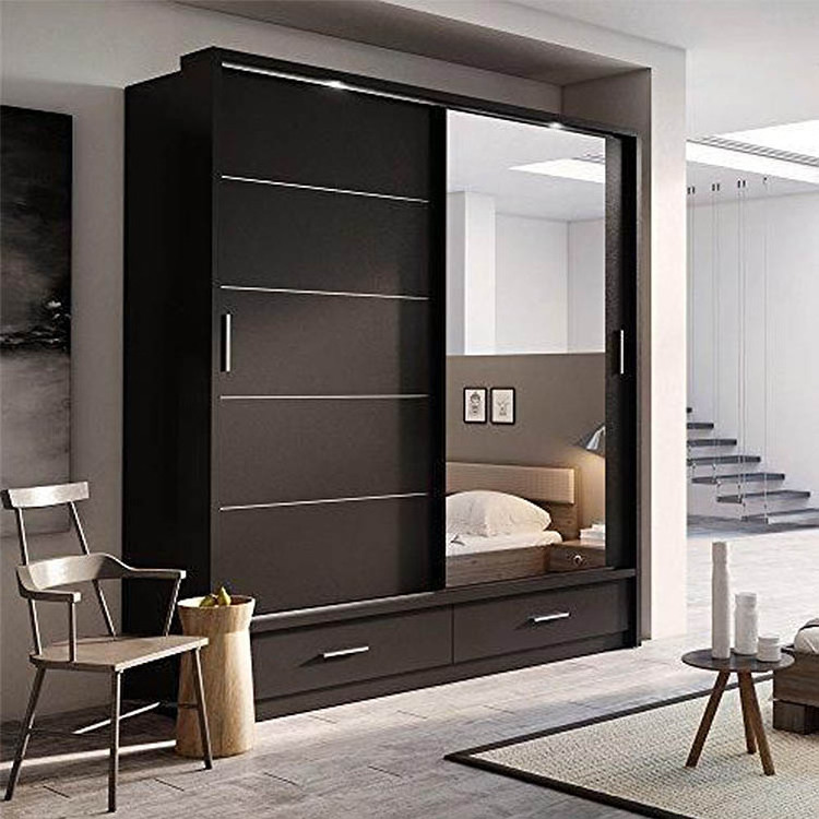 Cheap modular pre assembled retro wardrobe for sale solid wood armoire closet