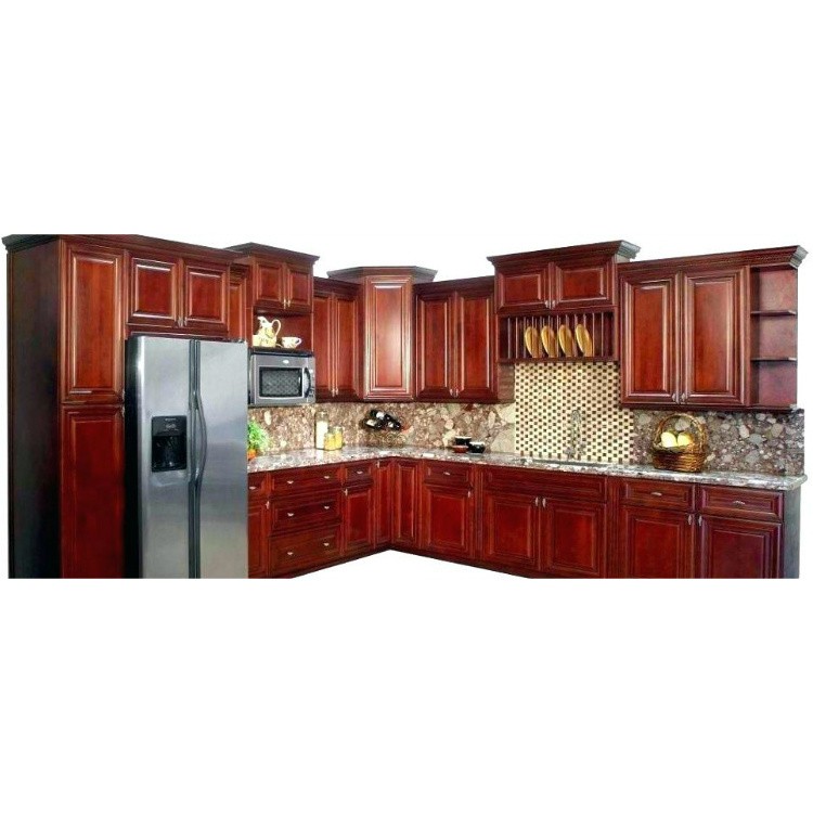 Modern traditional all wood furniture cabinet modular galley kitchen corner units with island