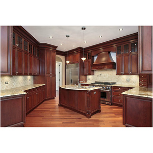 Modern traditional all wood furniture cabinet modular galley kitchen corner units with island