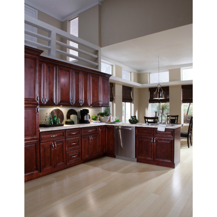 Modern traditional all wood furniture cabinet modular galley kitchen corner units with island