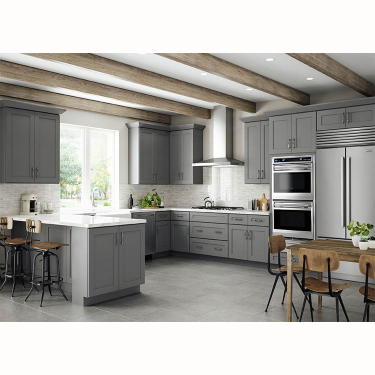 New modern custom tall solid wooden pantry for cupboard design shaker blue grey kitchen cabinets